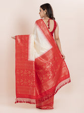 KAVVYA off-white weaving silk saree